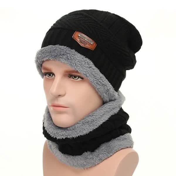 Men And Women Knitted Winter Scarf & Hat Fleece Lined Bonnet Beanies DailySale