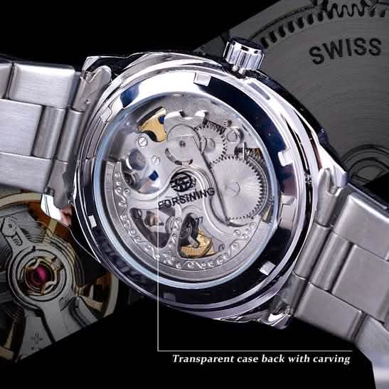 Men Luxury Skeleton Automatic Winding Mechanical Watch DailySale