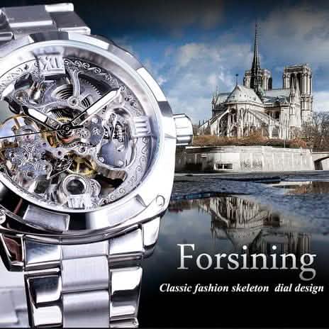 Men Luxury Skeleton Automatic Winding Mechanical Watch DailySale