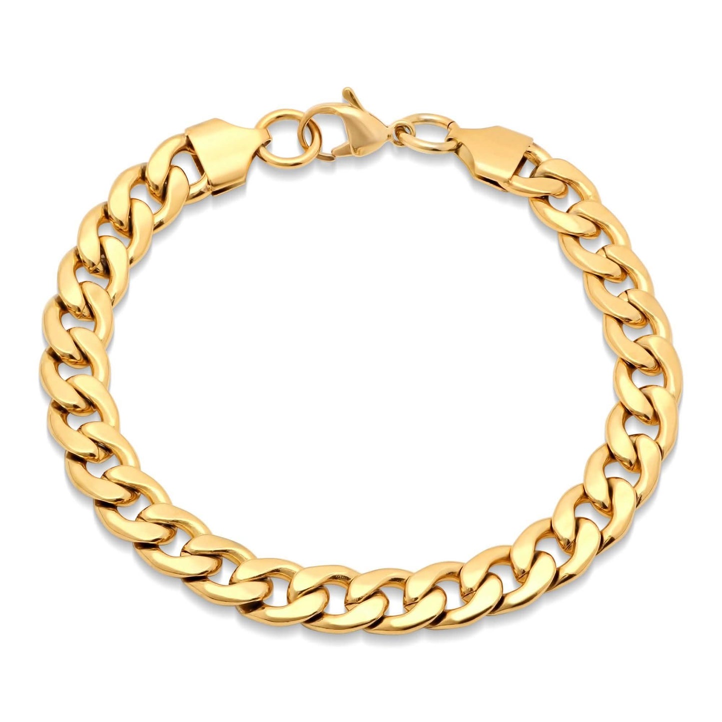 Men's 18k Gold Plated Stainless Steel Cuban Link Chain Bracelet and Necklace Set DailySale