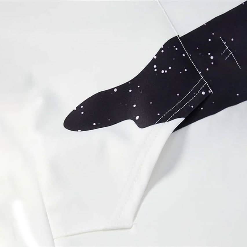 Men's 3D Print Block Starry Sky Milk Hoodie DailySale