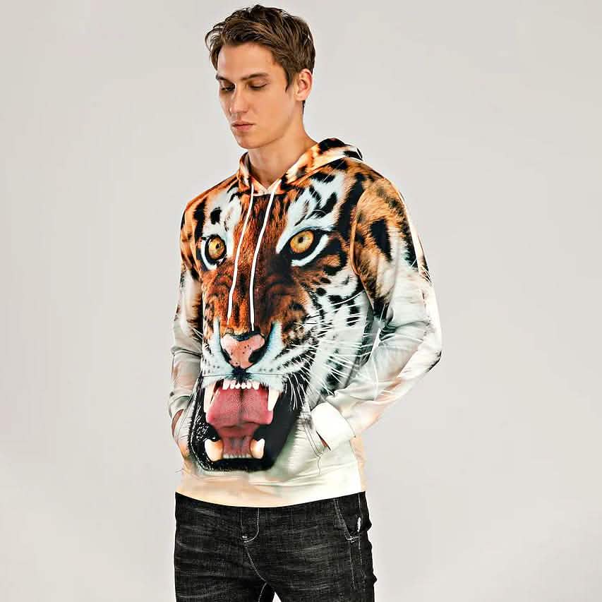 Men's Animal Patterned 3D Tiger Hoodie DailySale