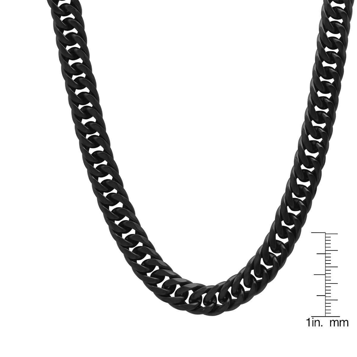 Men's Black IP Stainless Steel Curb Cuban Link Chain Necklace DailySale