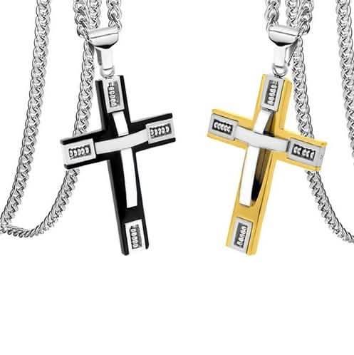 Men's Cross Necklaces in Stainless Steel DailySale