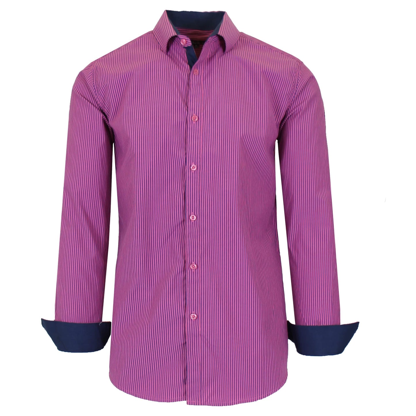 Men's Long Sleeve Slim Fitting Gingham Pattern Dress Shirts DailySale
