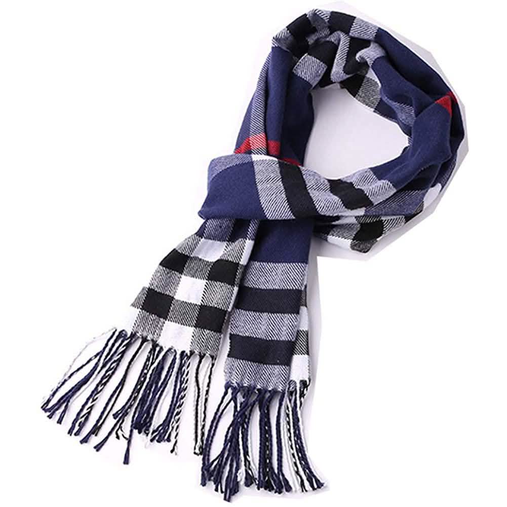 Men's Scarves Classic Arrival Winter Plaid Scarf Tassel Edge DailySale