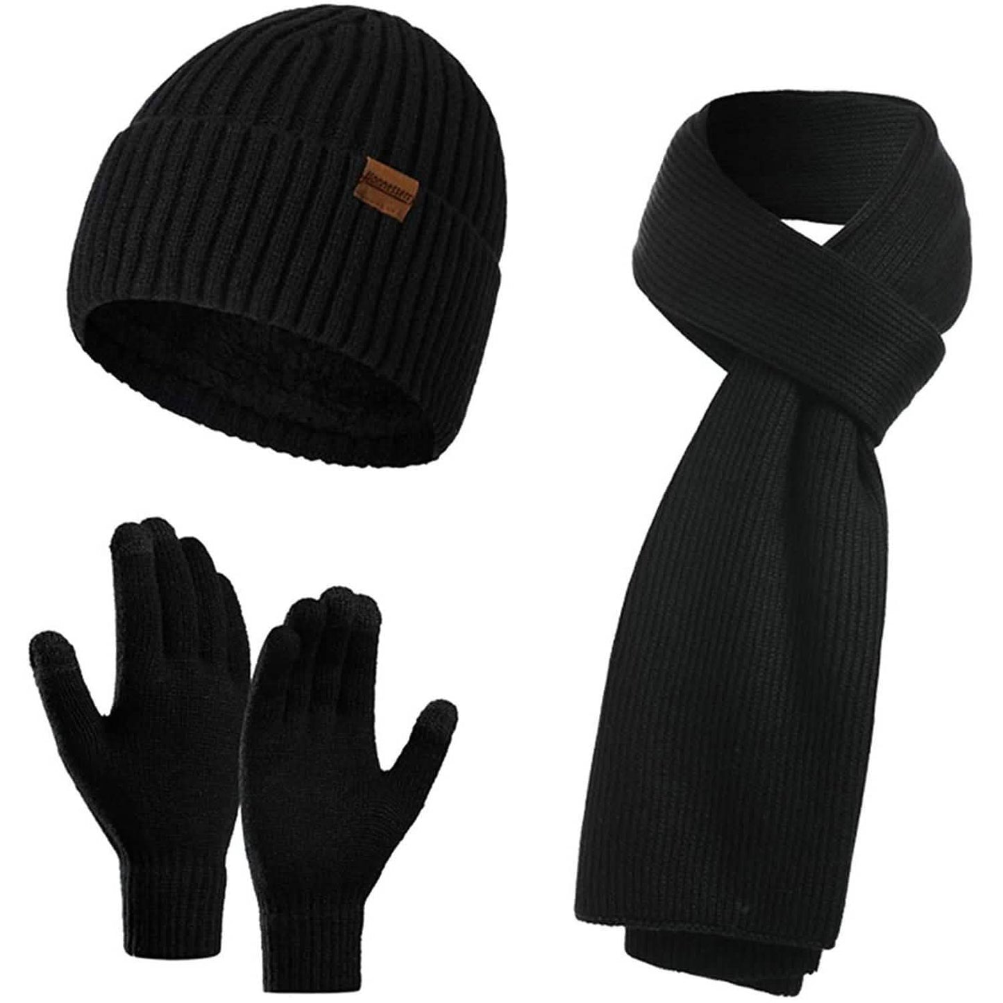 Men's Scaves and Beanie Hat Themal Gloves Set DailySale
