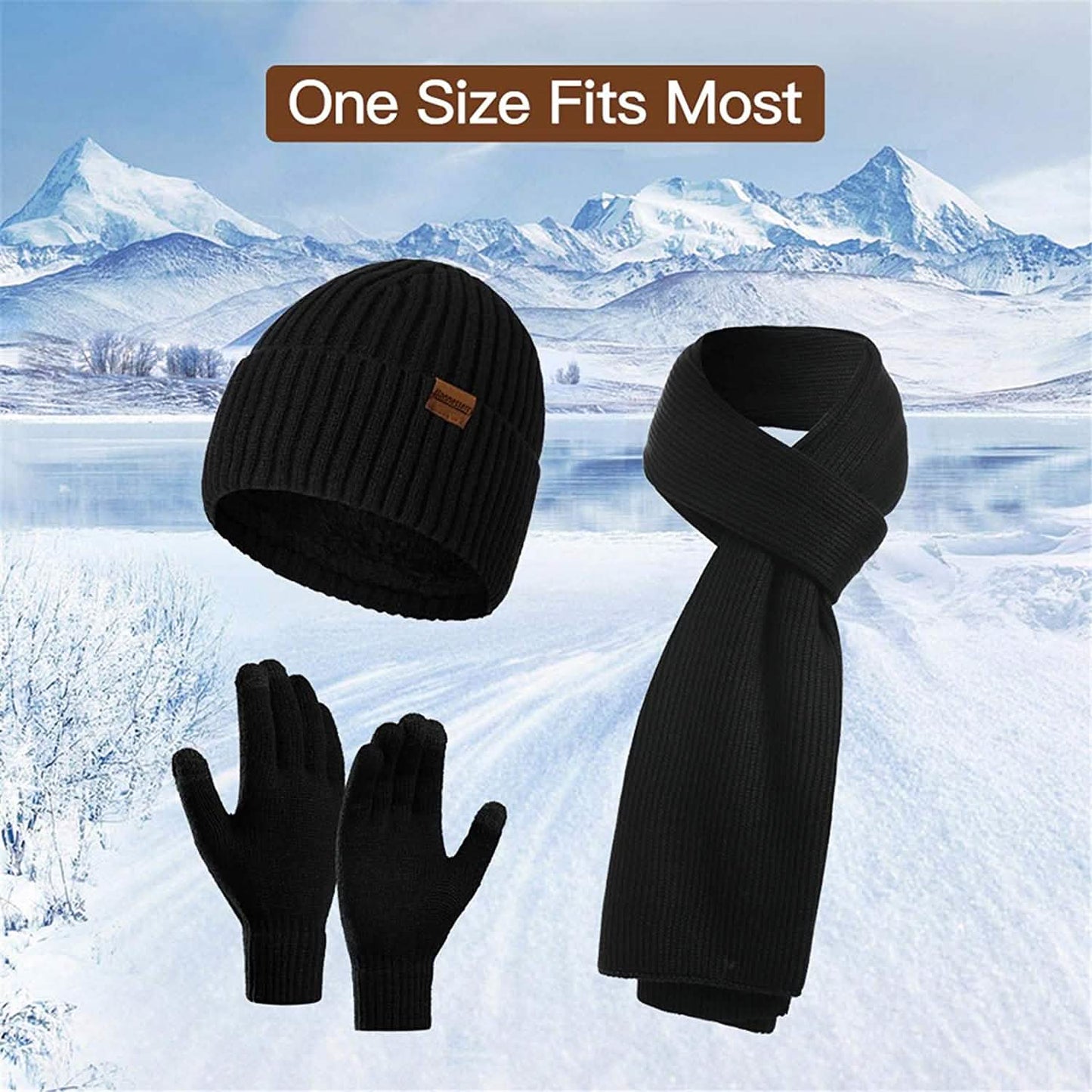 Men's Scaves and Beanie Hat Themal Gloves Set DailySale
