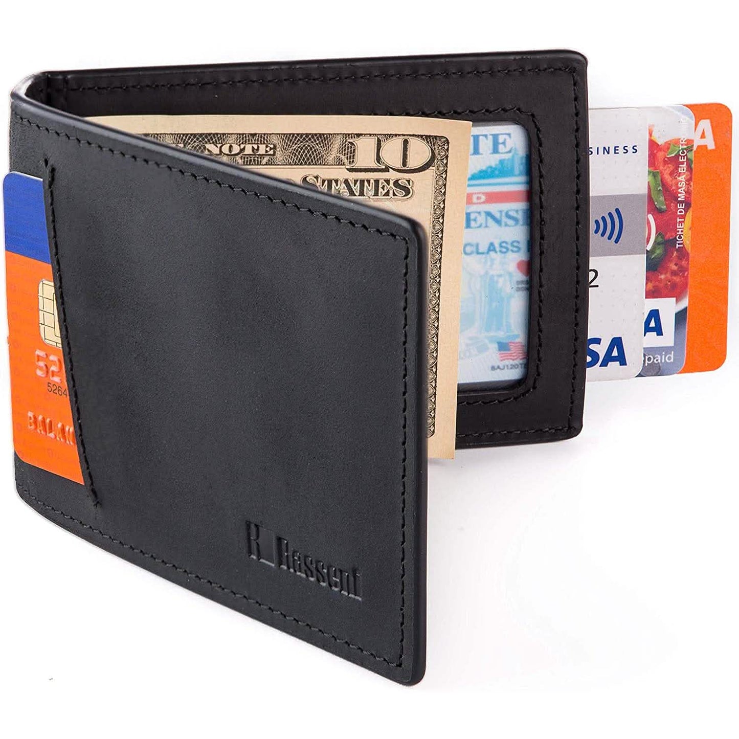 Men's Slim Leather Wallet with Money Clip Bifold Minimalist RFID Blocking Card DailySale