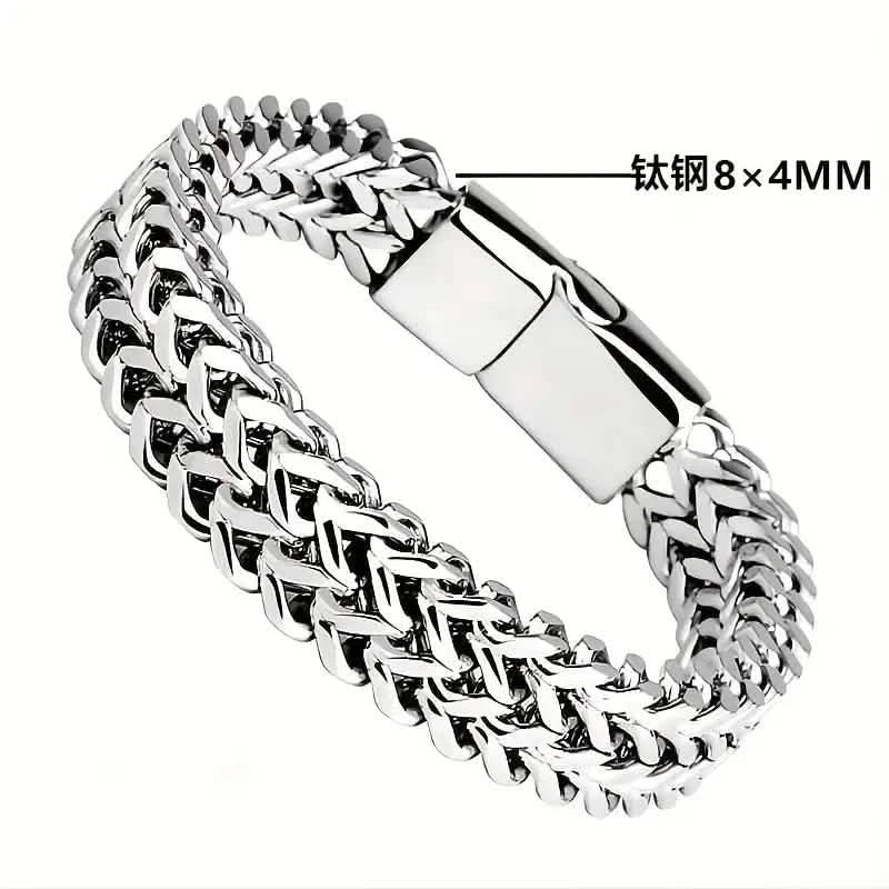 Men's Stainless Steel Braided Bracelet with Magnetic Clasp DailySale