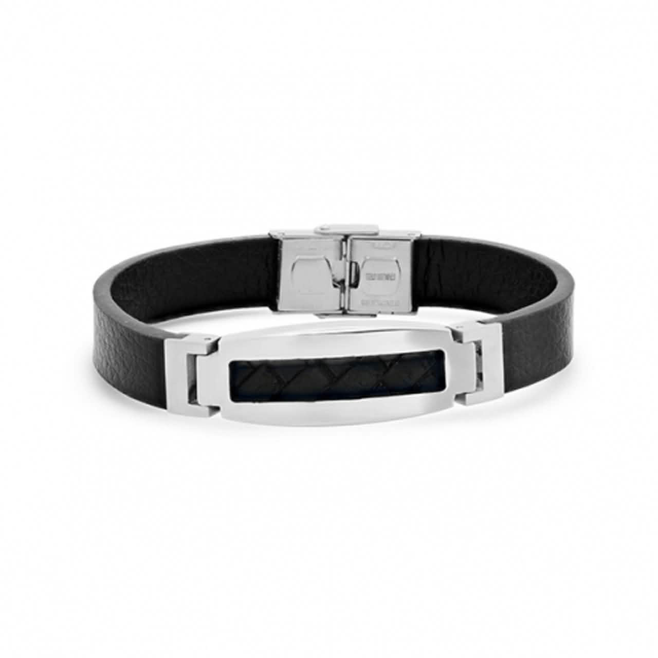 Men’s Stainless Steel Mesh Leather Bracelet DailySale