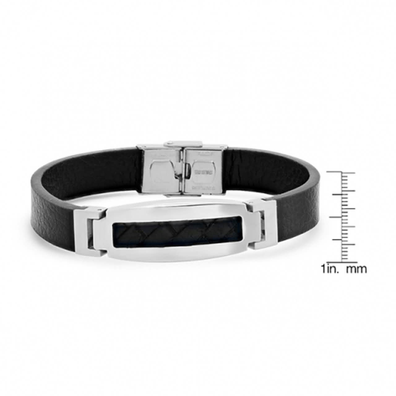Men’s Stainless Steel Mesh Leather Bracelet DailySale
