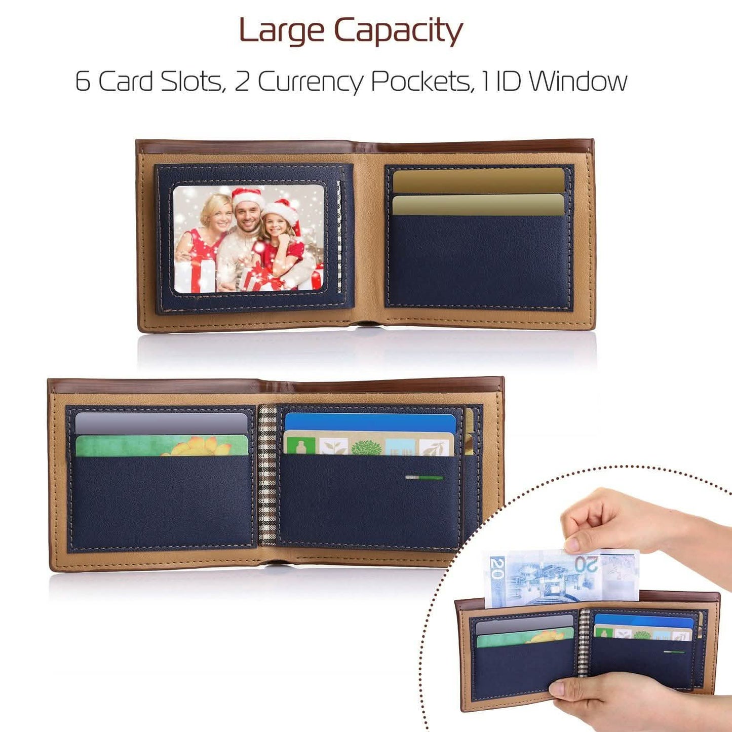 Men's Wallet PU Leather Bifold Purse Credit Card Holders DailySale