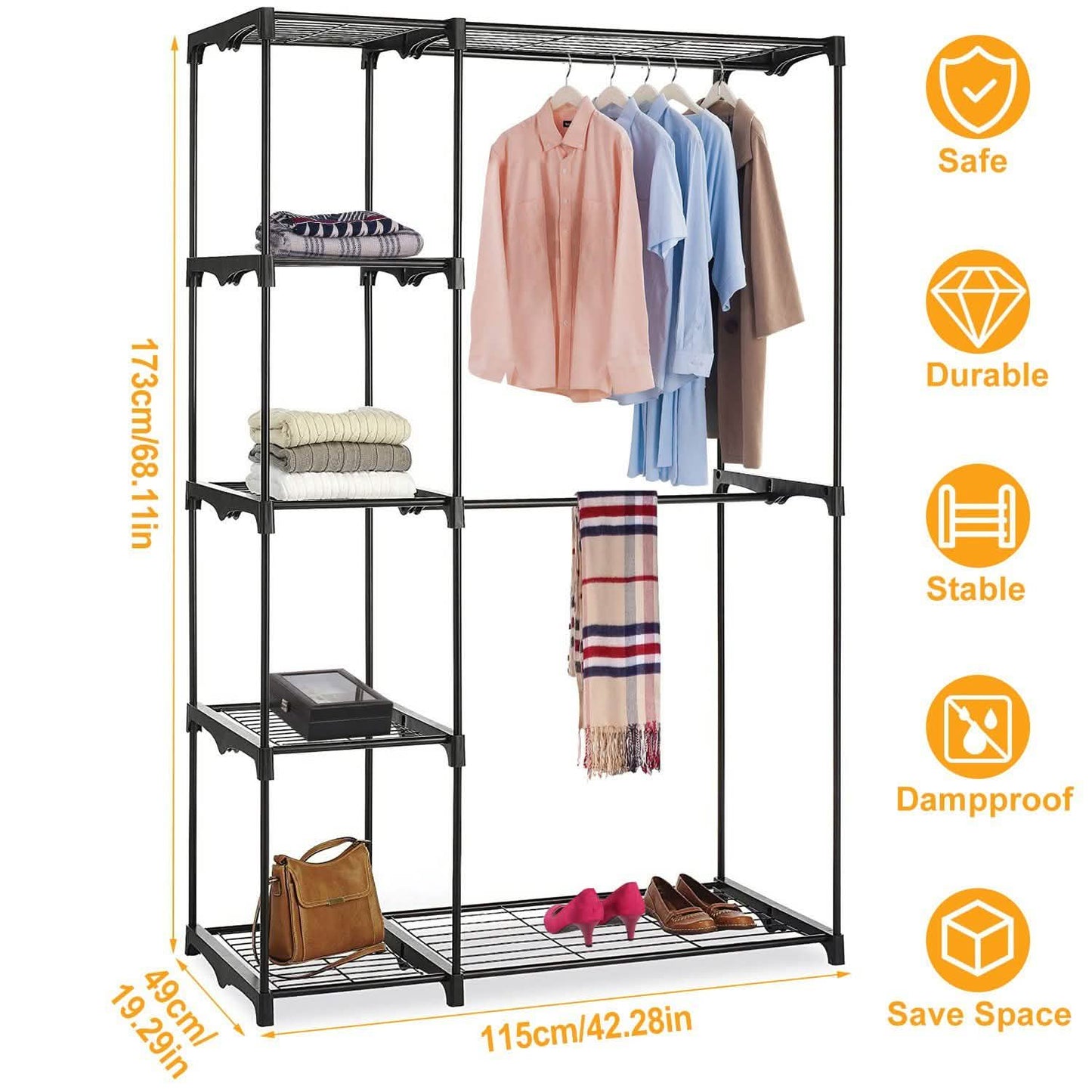 Metal Closet Deluxe Double Rod DailySale