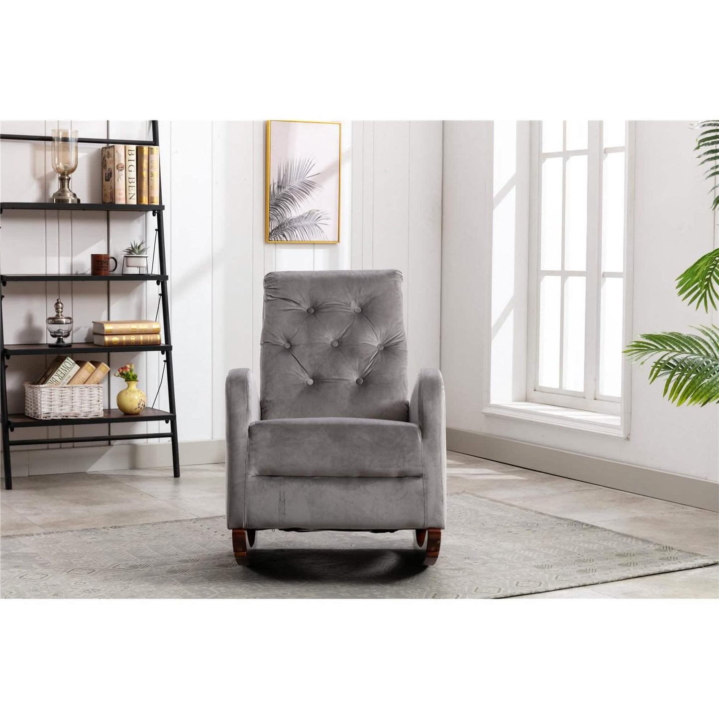 Mid-Century Modern Nursery Rocking Chair Armchair DailySale