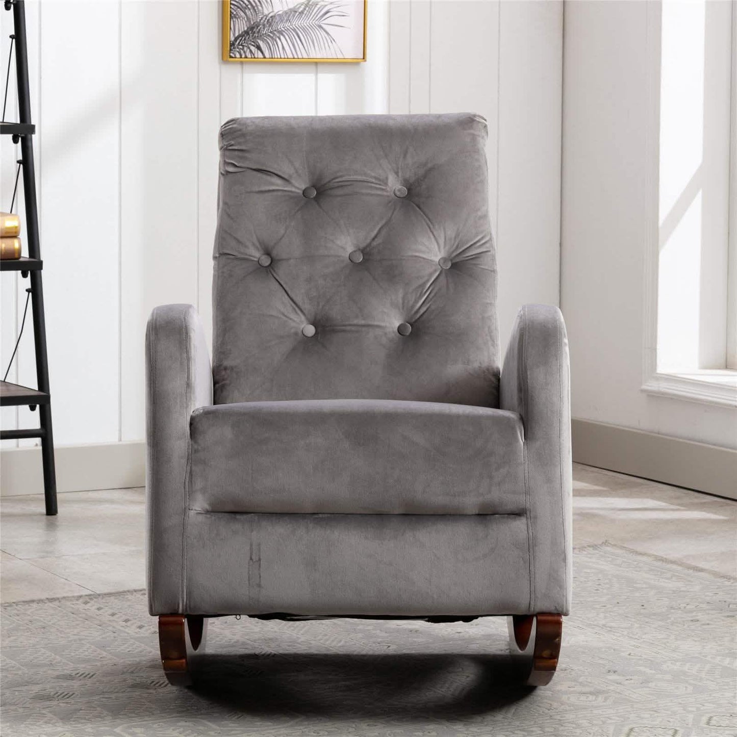 Mid-Century Modern Nursery Rocking Chair Armchair DailySale