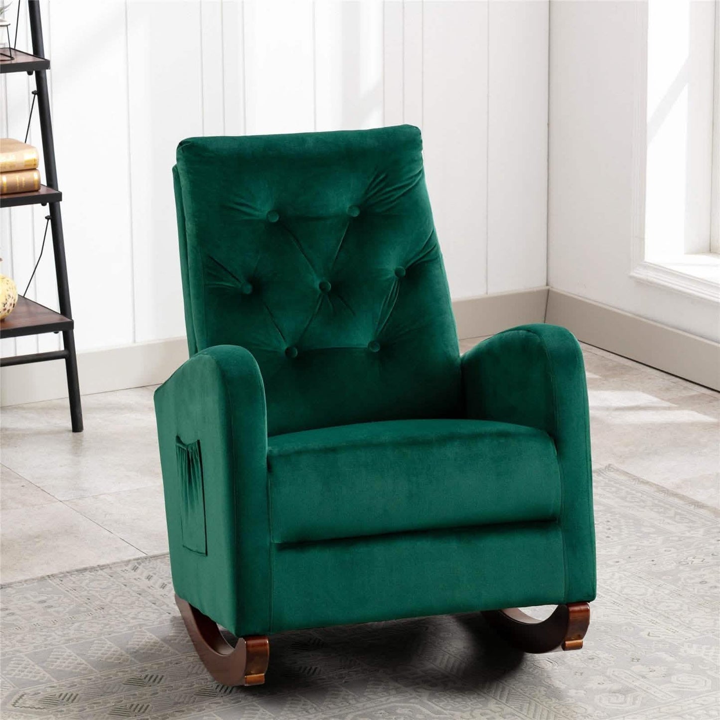Mid-Century Modern Nursery Rocking Chair Armchair DailySale