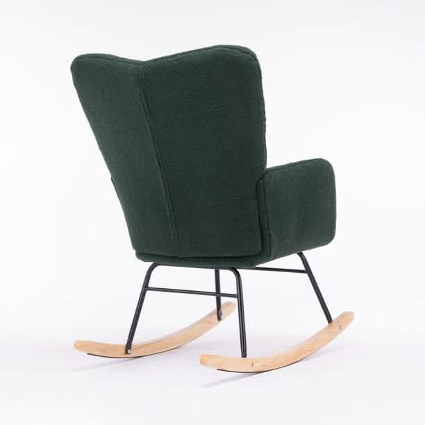 Mid-Century Modern Teddy Fabric Tufted Upholstered Rocking Chair DailySale