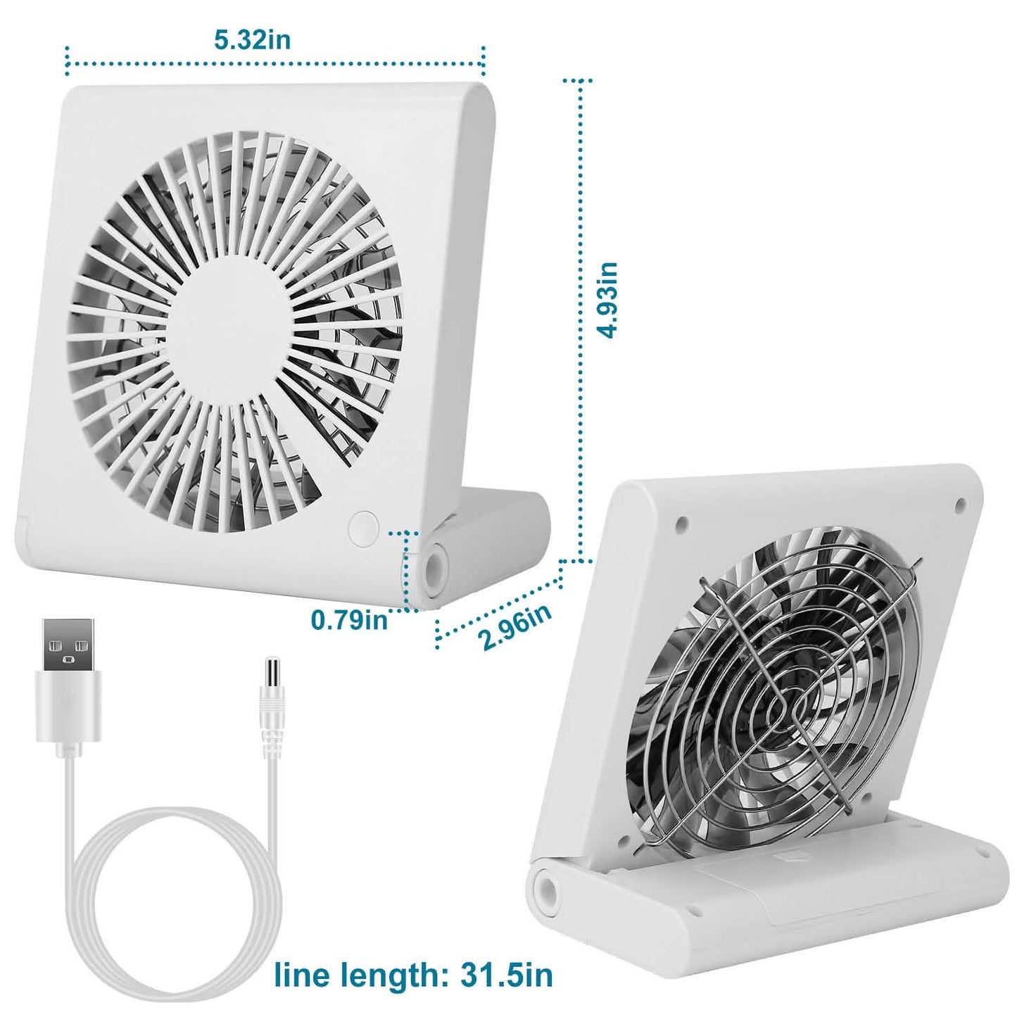 Mini Electric Desk Fan USB Rechargeable DailySale
