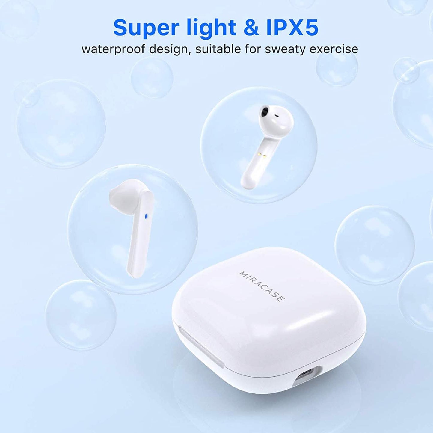 Miracase Wireless Earbuds Bluetooth 5.0 Headphones with USB-C Charging Case DailySale