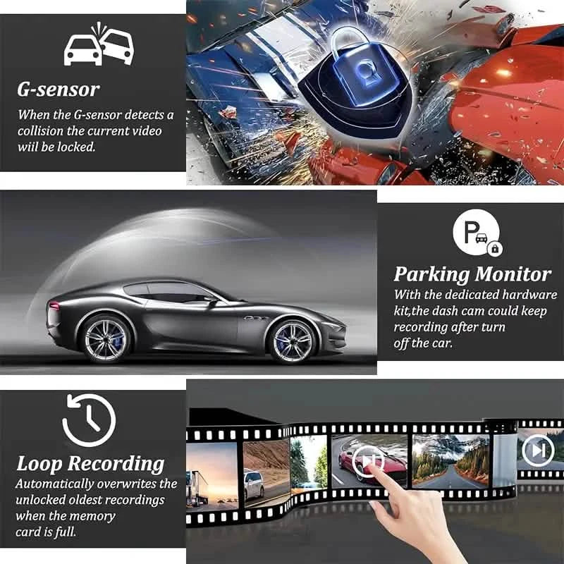 Mirror Dash Cam 4.5 Inch Rear View Mirror 1080P Front and Rear View Dual Cameras DailySale