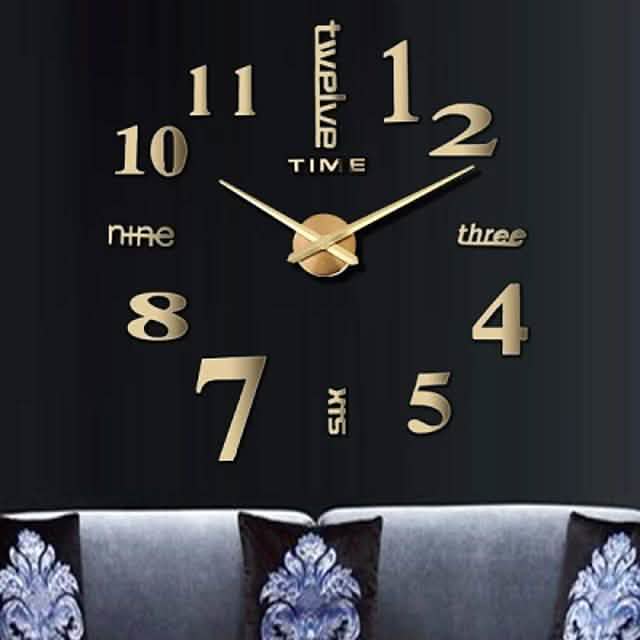 Modern Acrylic Wall Clock Digital Brushed Steel DailySale