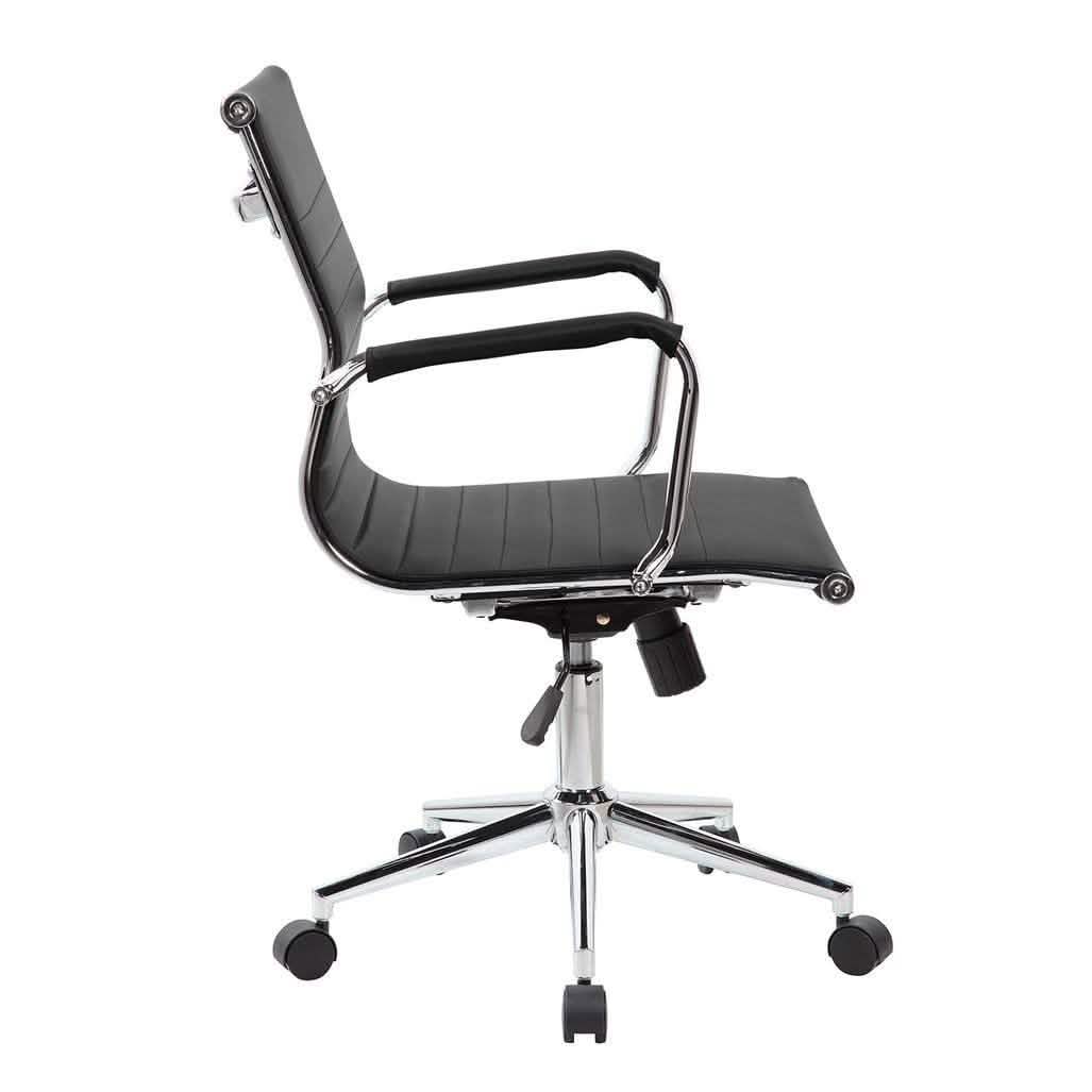 Modern Medium Back Executive Office Chair - Black DailySale