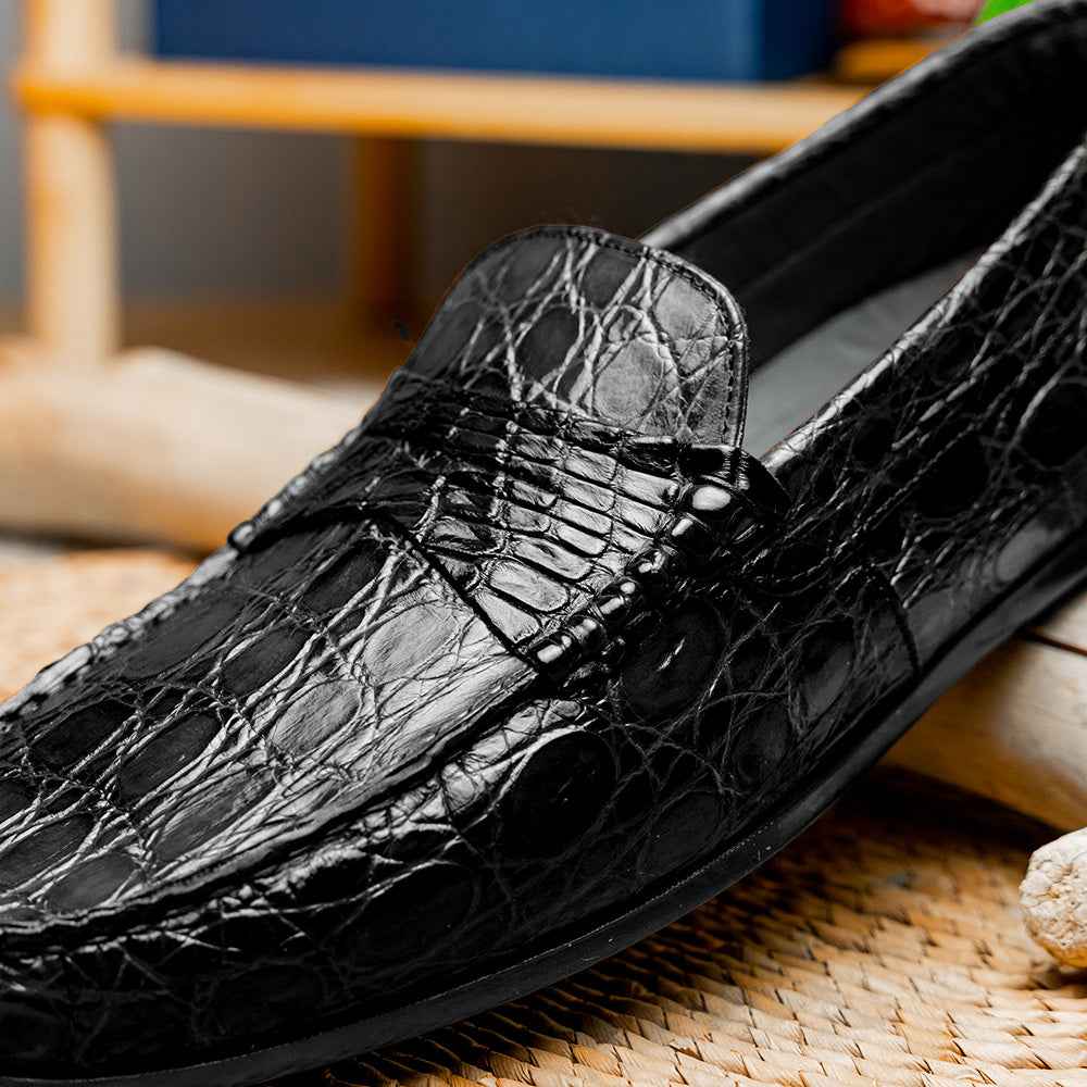 31-103-BKM MONZA Crocodile Driver, Black