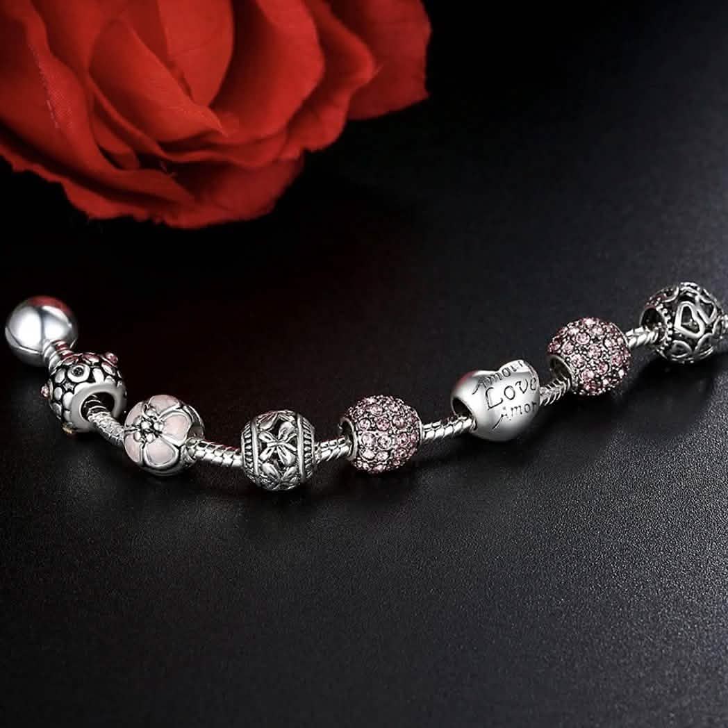 Mother's Day "LOVE" Engraved Heart Charm Bracelet DailySale