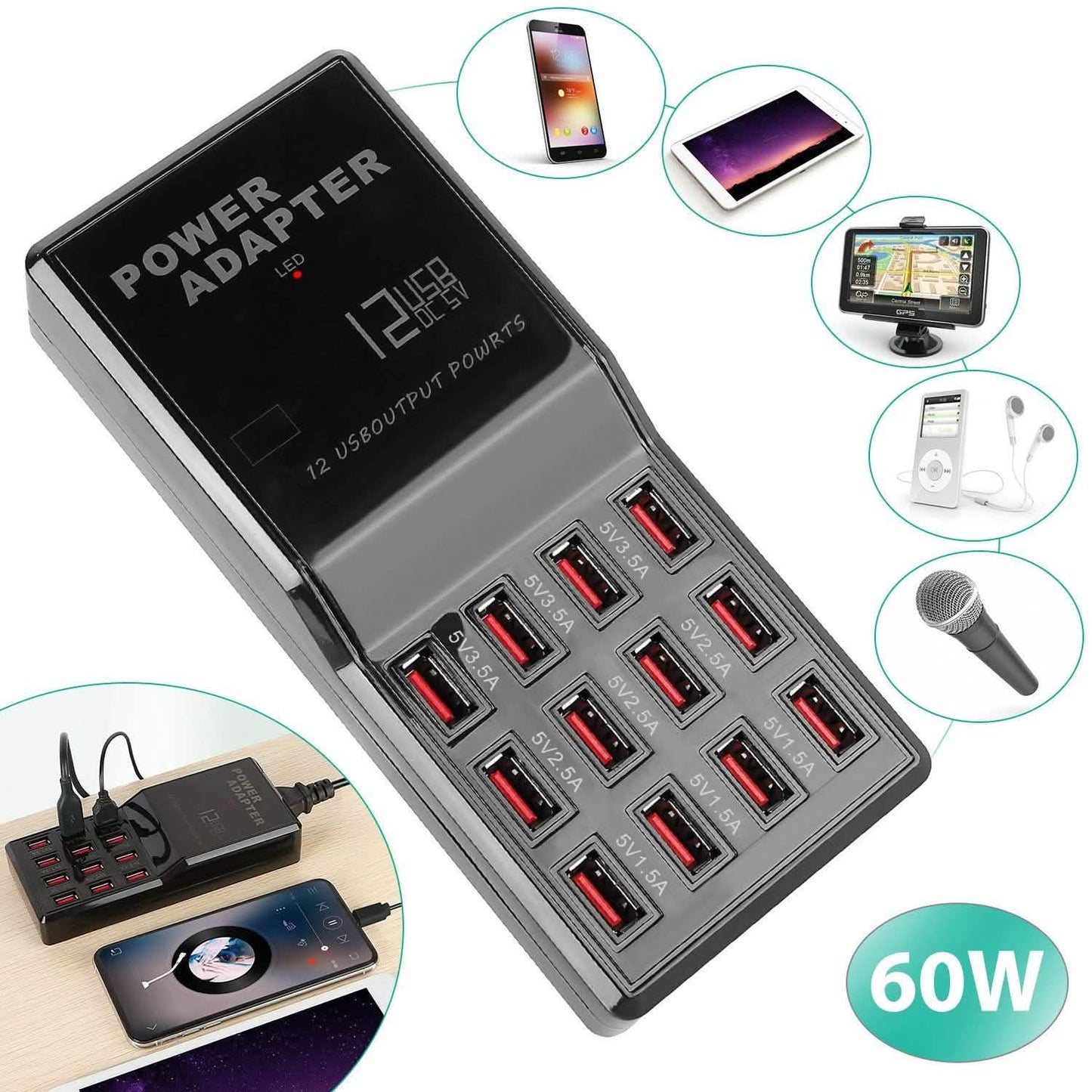 Multi 12 Port USB Charging Station Hub DailySale
