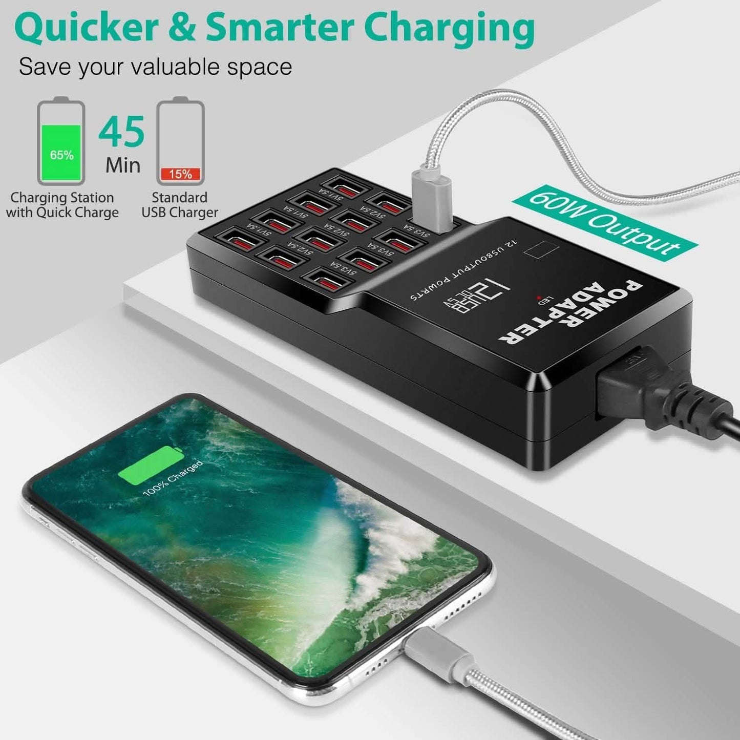 Multi 12 Port USB Charging Station Hub DailySale