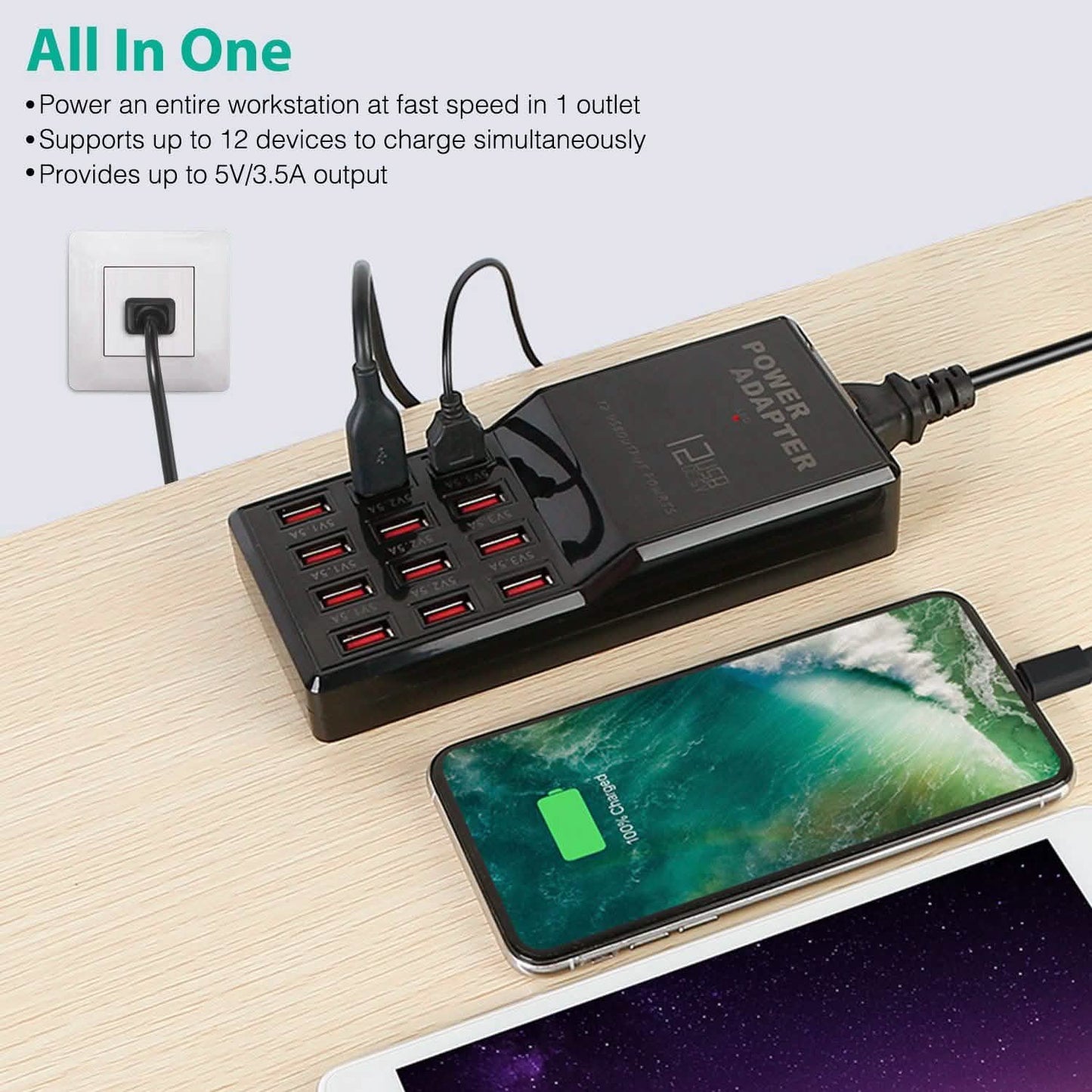 Multi 12 Port USB Charging Station Hub DailySale