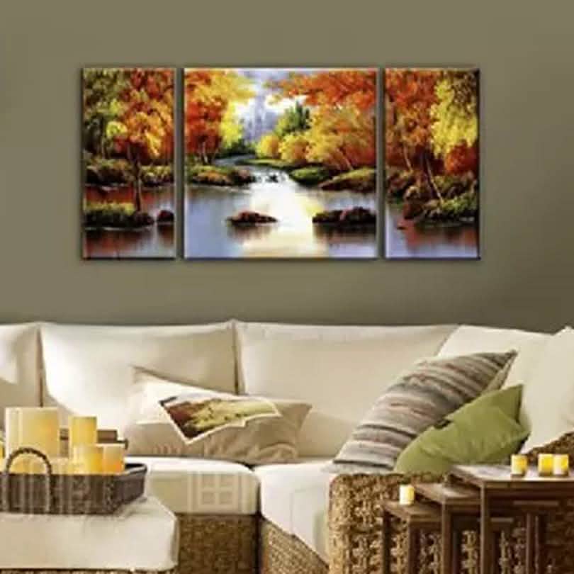 Multi-Panel Modern Abstract Paintings on Canvas Stretched on Wood DailySale