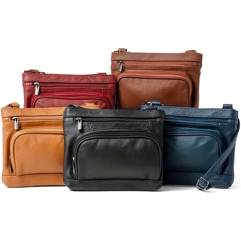 Multi-Pocket Wide Crossbody Wide Leather Bag DailySale