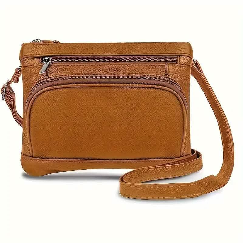Multi-Pocket Wide Crossbody Wide Leather Bag DailySale