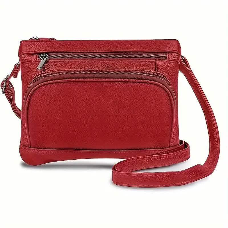 Multi-Pocket Wide Crossbody Wide Leather Bag DailySale