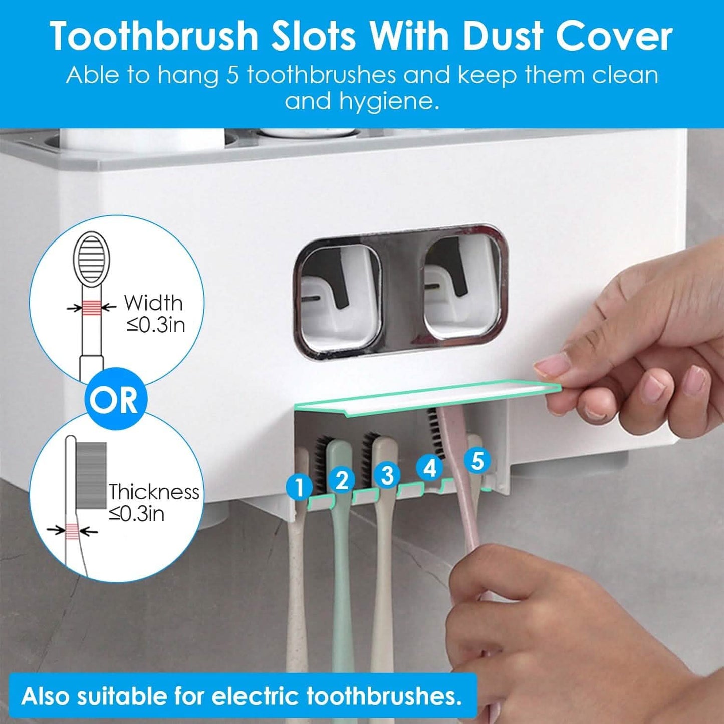 Multifunctional Wall Mount Toothbrush Organizer DailySale
