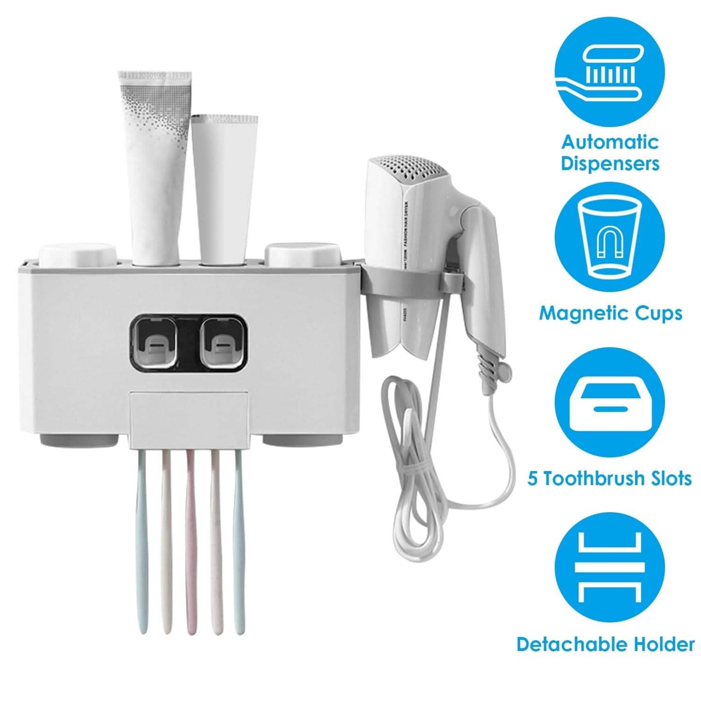 Multifunctional Wall Mount Toothbrush Organizer DailySale