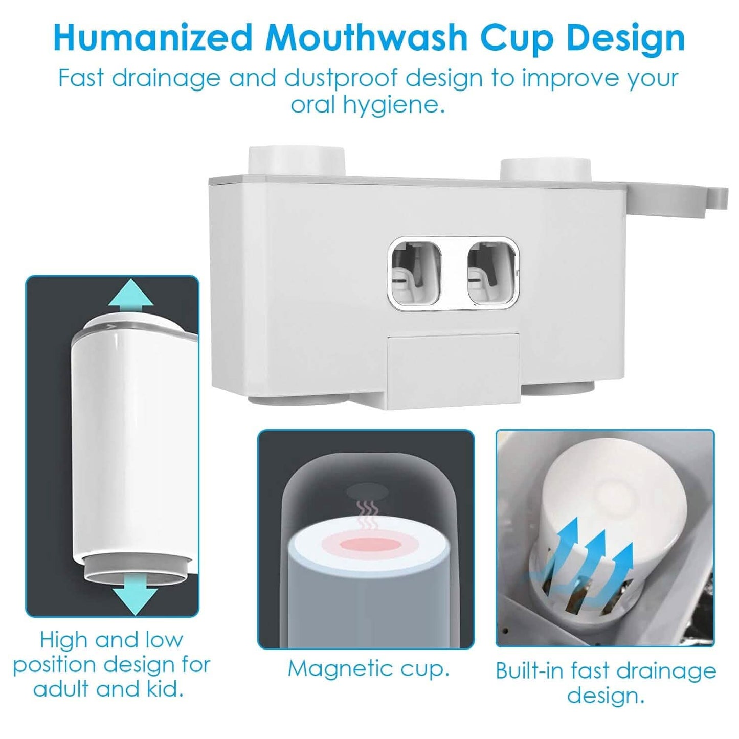 Multifunctional Wall Mount Toothbrush Organizer DailySale