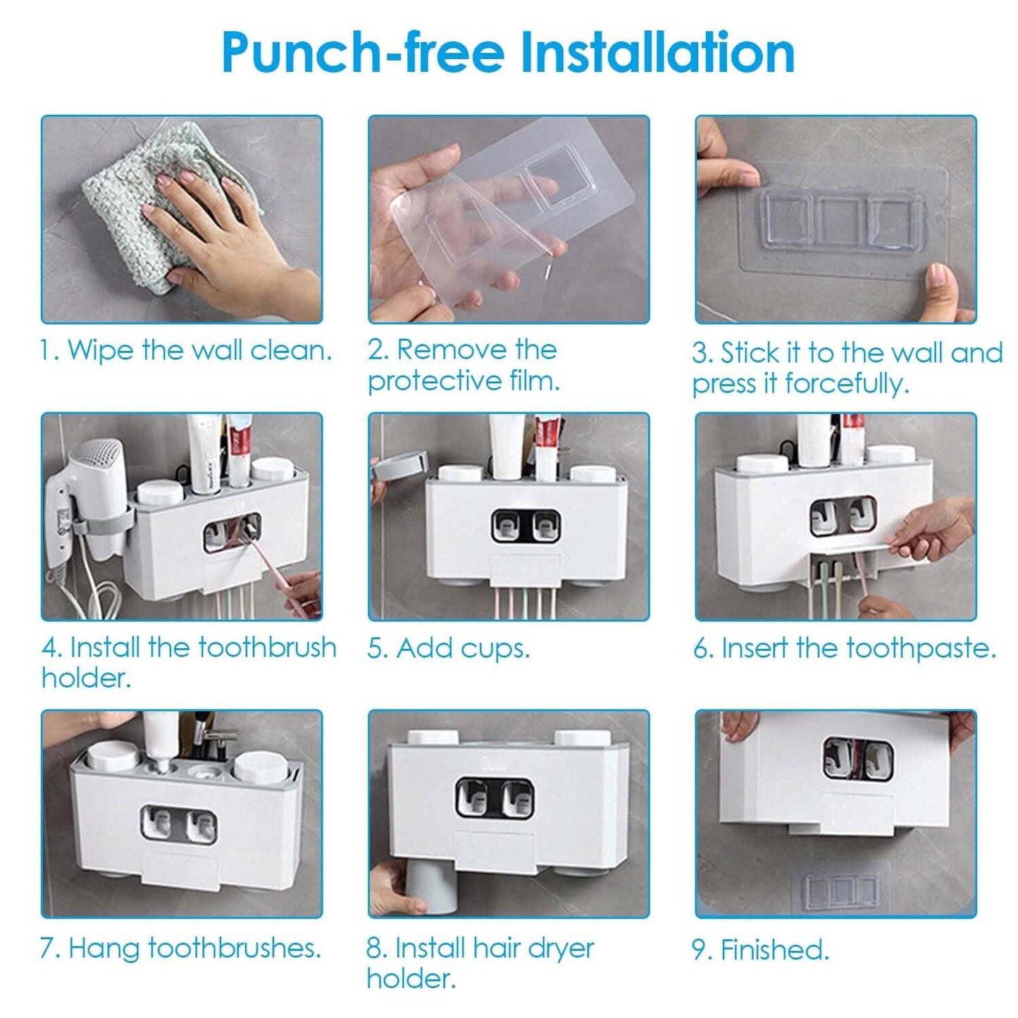 Multifunctional Wall Mount Toothbrush Organizer DailySale