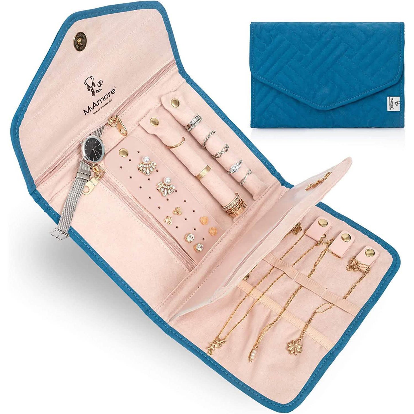 MyAmore' Jewelry Roll Travel Case DailySale