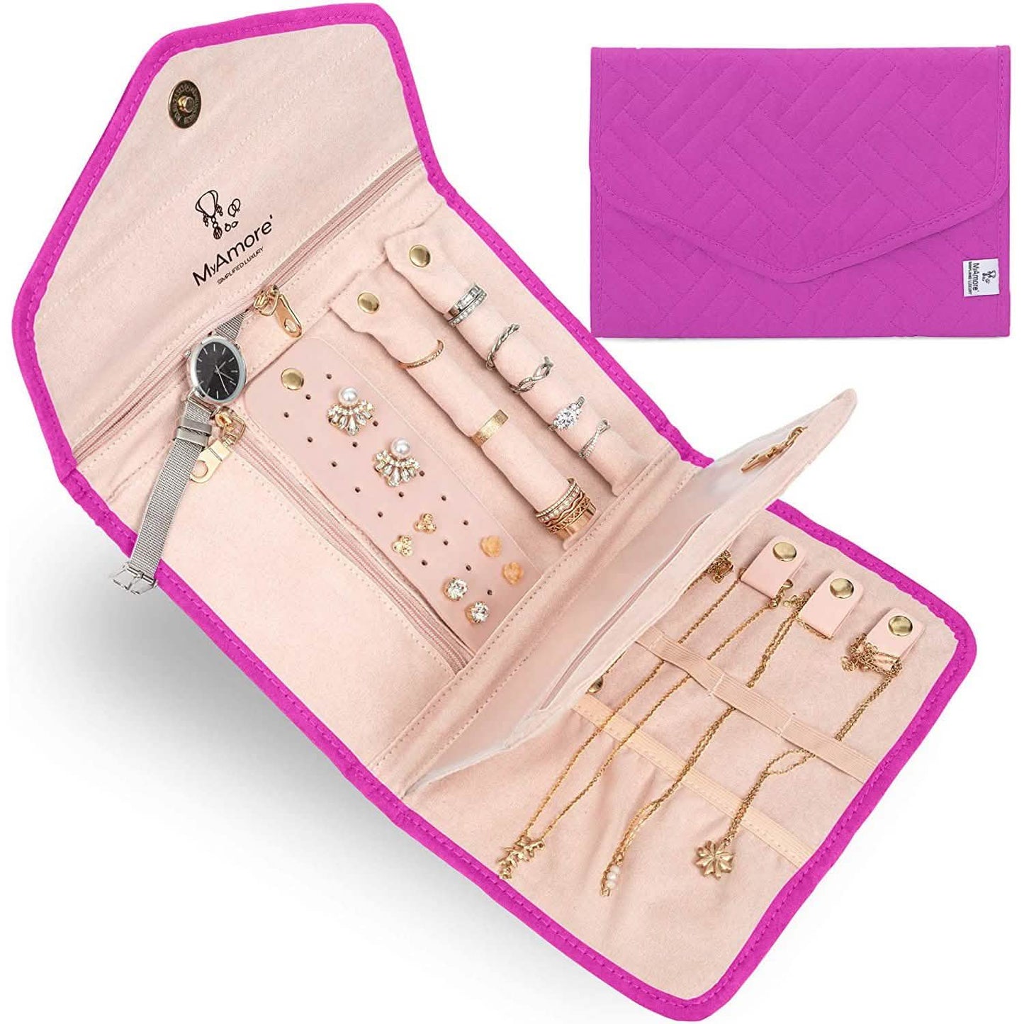 MyAmore' Jewelry Roll Travel Case DailySale