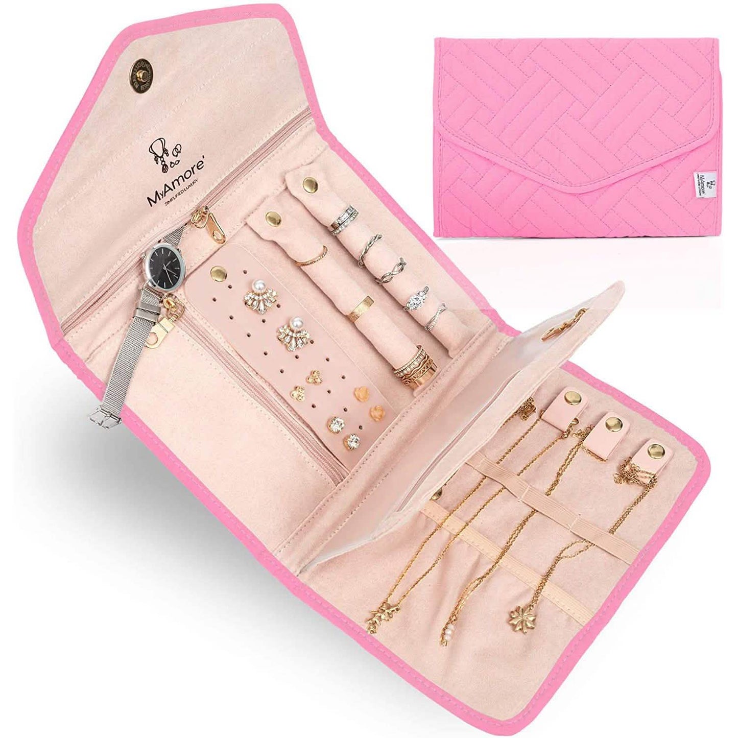MyAmore' Jewelry Roll Travel Case DailySale