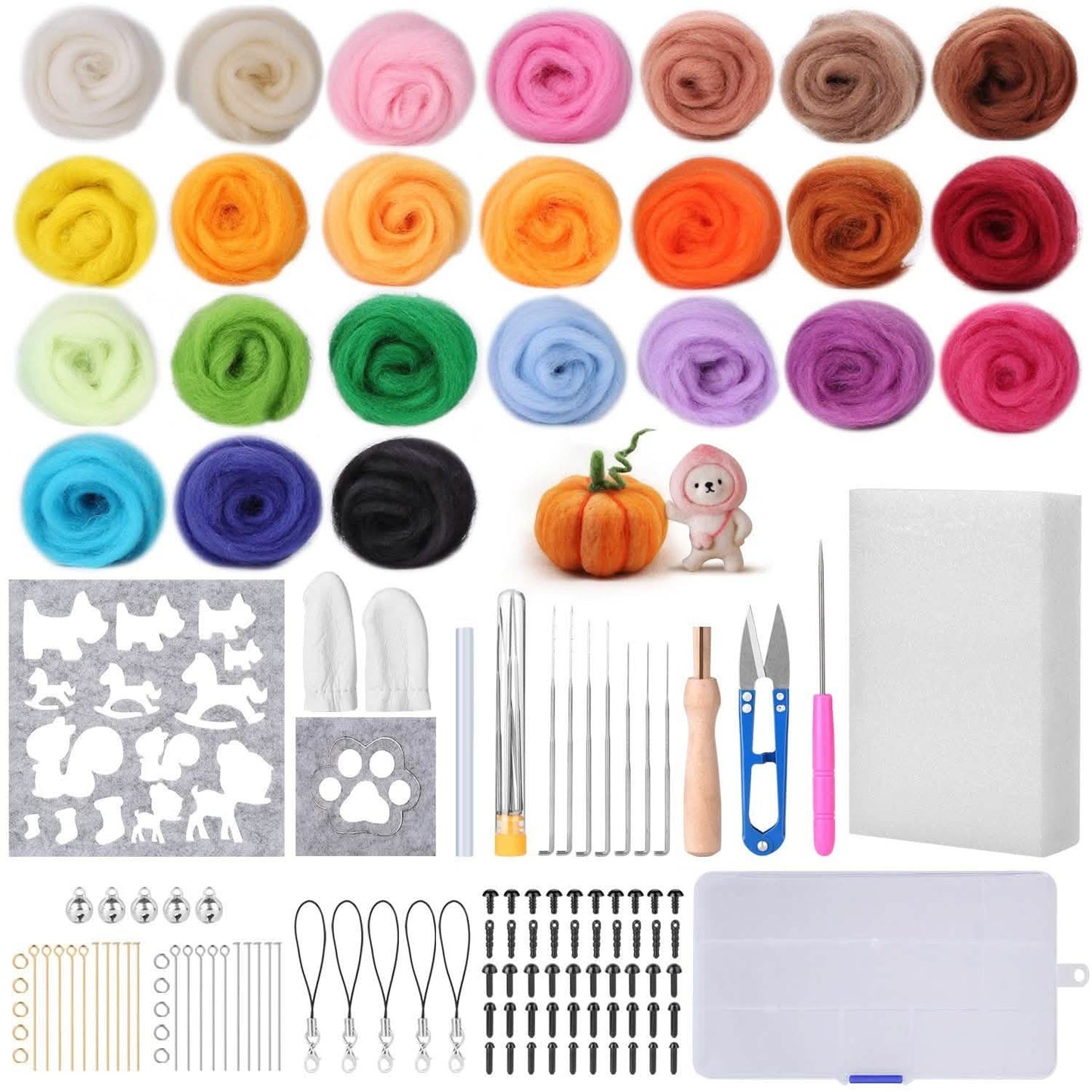 Needle Felting Kit with 24 Colors Wool DailySale