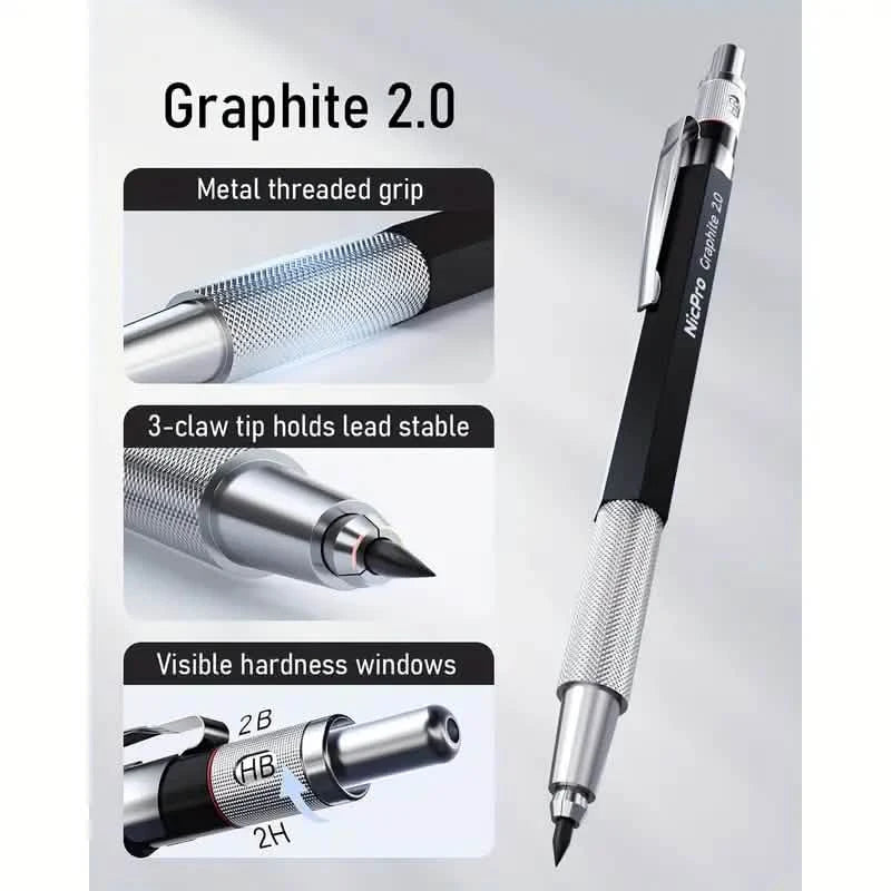 Nicpro Art Mechanical Pencil Set for Writing, Sketching, Drawing With Lead Refills Case DailySale