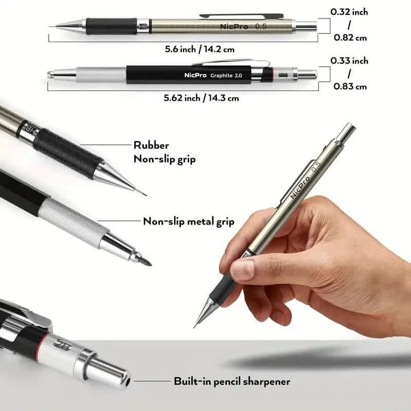 Nicpro Art Mechanical Pencil Set for Writing, Sketching, Drawing With Lead Refills Case DailySale
