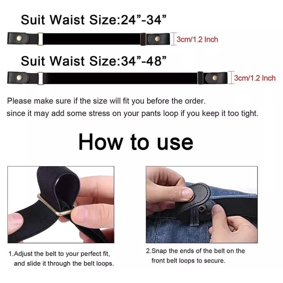 No Buckle Elastic Stretch Belts for Men and Women Comfortable Invisible Belts DailySale
