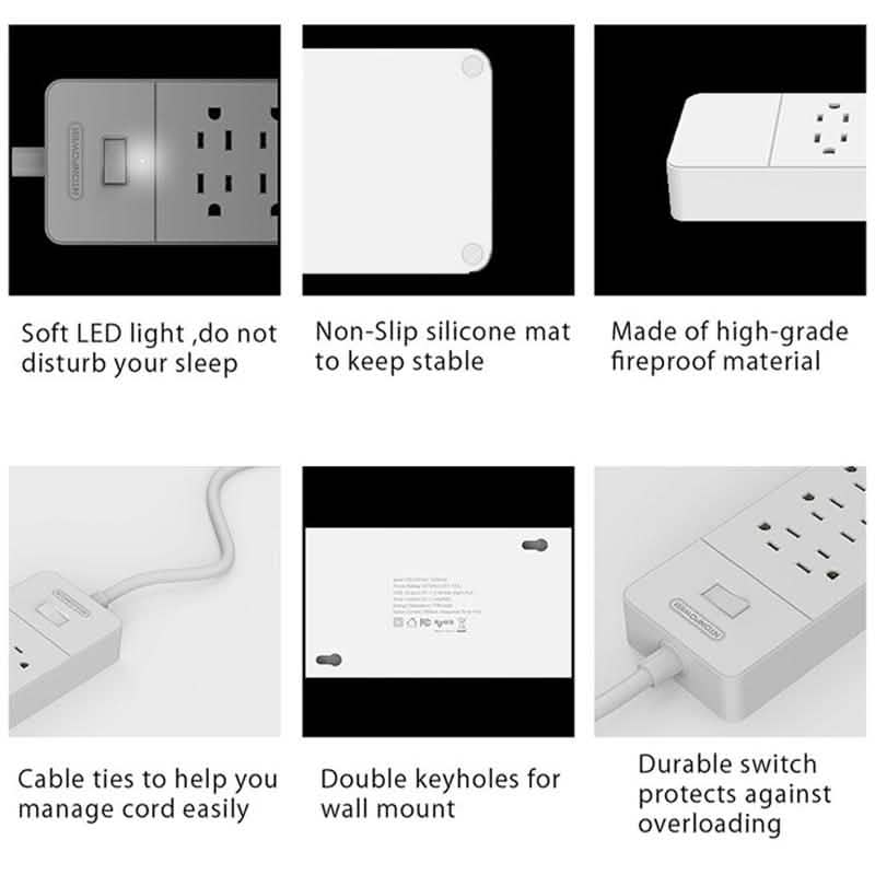 NTON Power USP US Electric Plug 8 AC Power Outlet with USB Charger DailySale