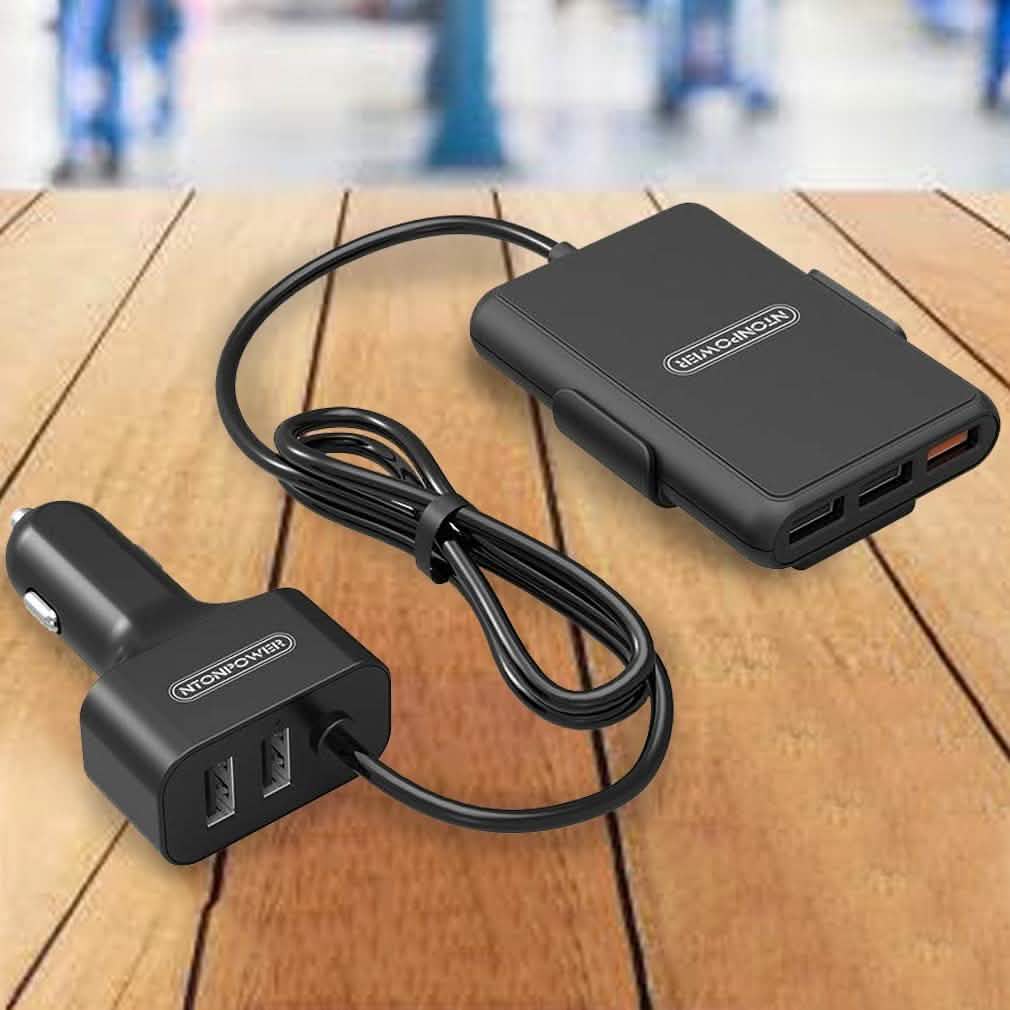 NTONPOWER 5 USB Ports Car Charger with 1.8 Extension Cable DailySale