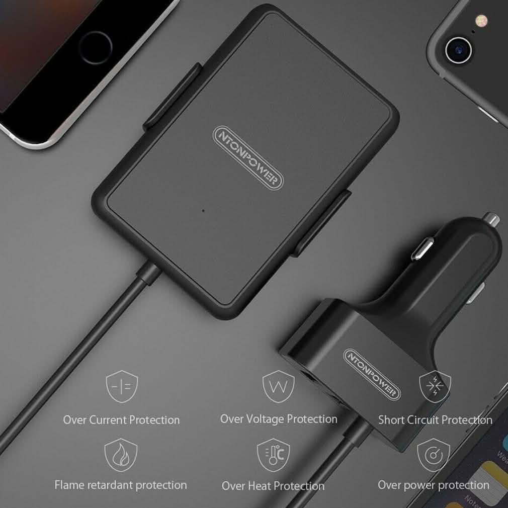 NTONPOWER 5 USB Ports Car Charger with 1.8 Extension Cable DailySale